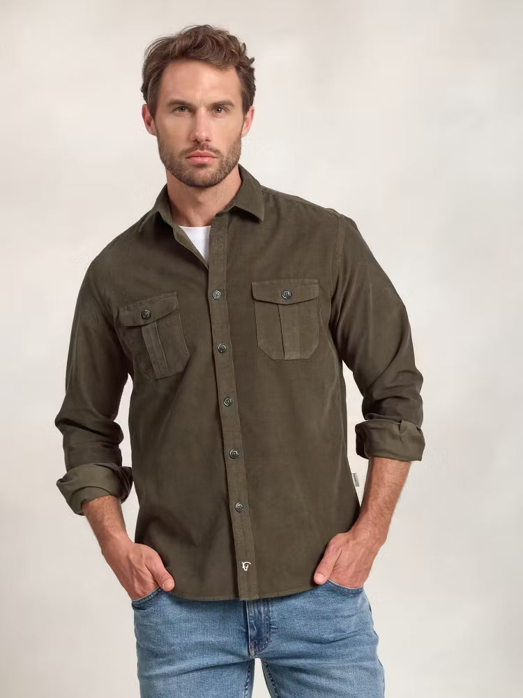 Caza corduroy shirt with pockets