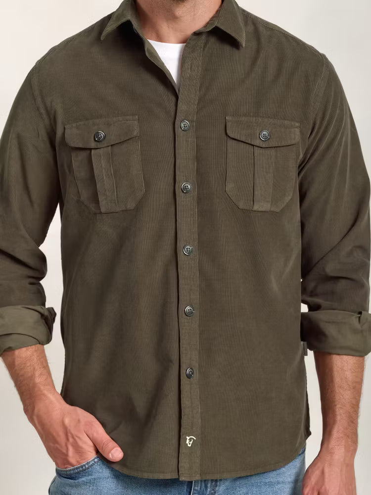 Caza corduroy shirt with pockets