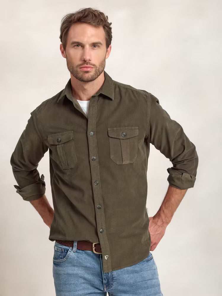 Caza corduroy shirt with pockets