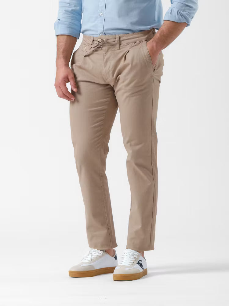 Drawstring Chinos | Camel