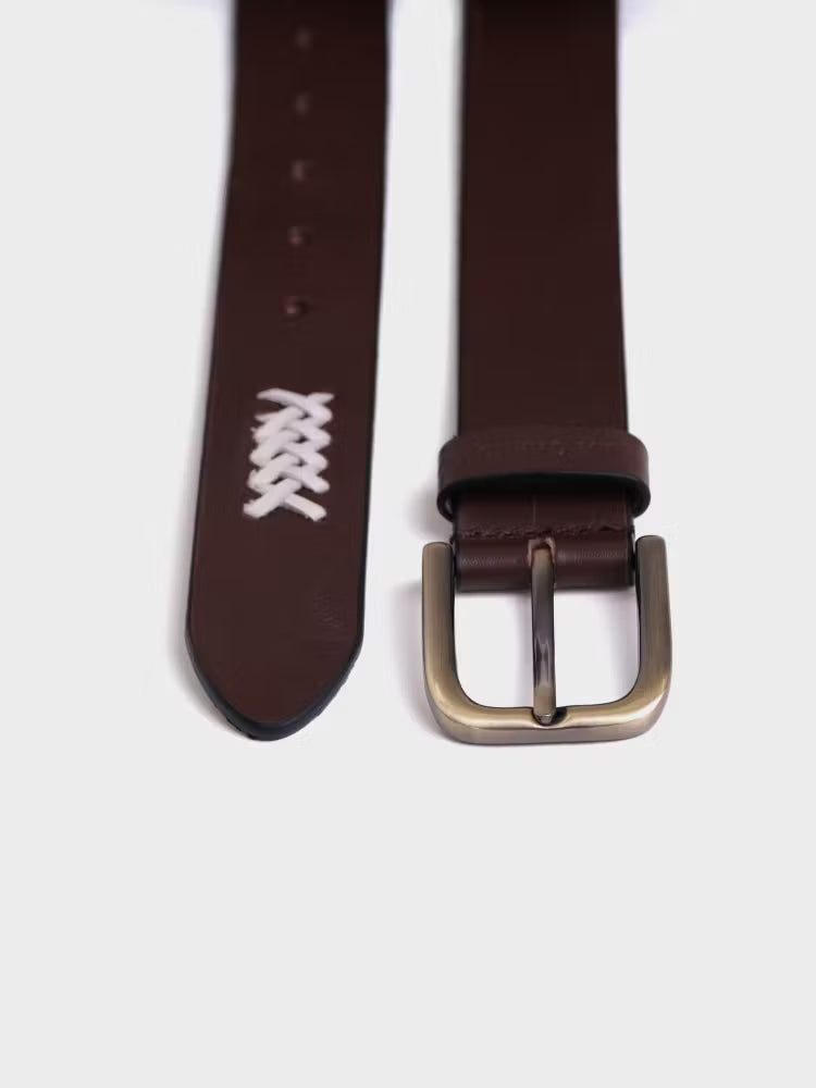 Braided Detail Belt | Chocolate