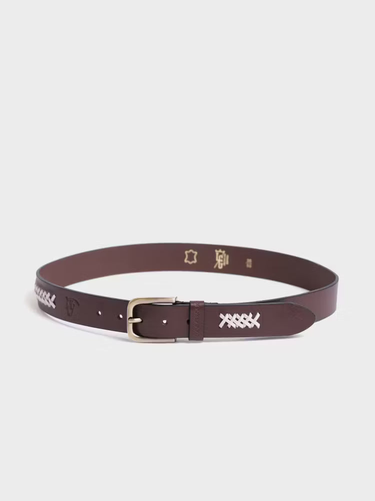 Braided Detail Belt | Chocolate